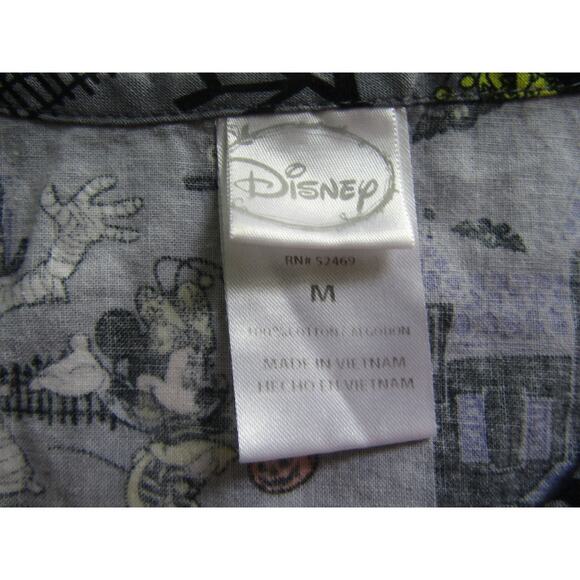 Disney Medical Scrub Top Medium Mickey & Friends Halloween Haunted House Print - Picture 3 of 7